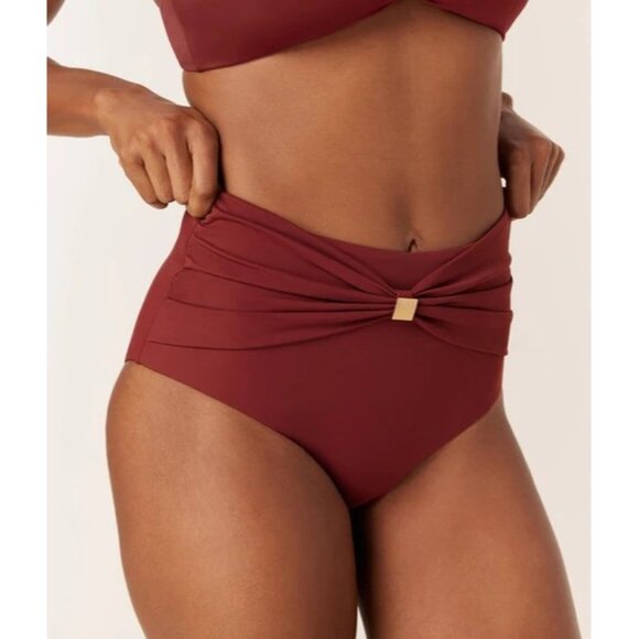 Andie Swim The Dalia Bottom Truffle Eco Nylon Size Medium - Picture 4 of 10